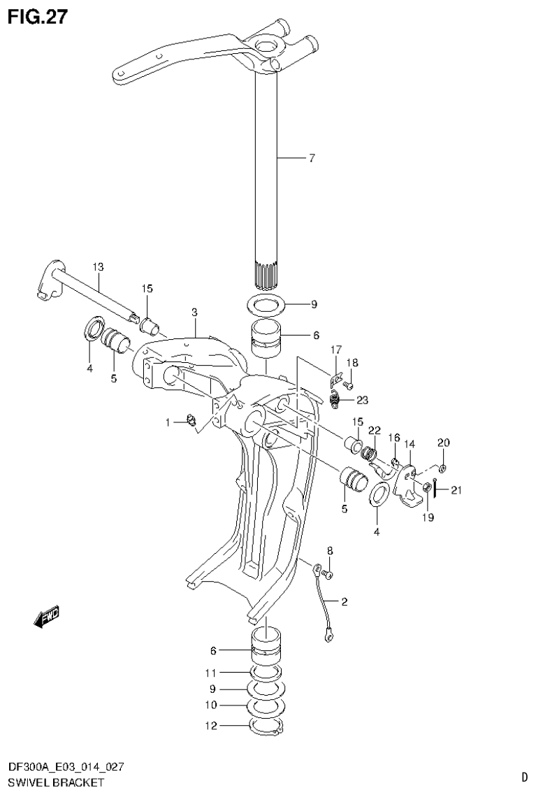 Suzuki DF250AP SWIVEL BRACKET parts diagram